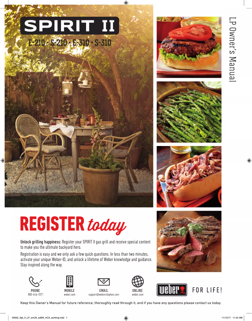 Page n°1 - Manuel utilisateur Weber Spirit II E-210