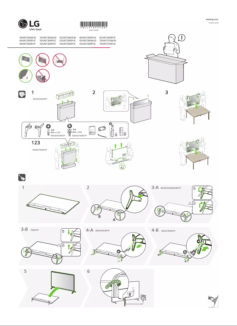 Page n°1 - Manuel utilisateur LG UN7300