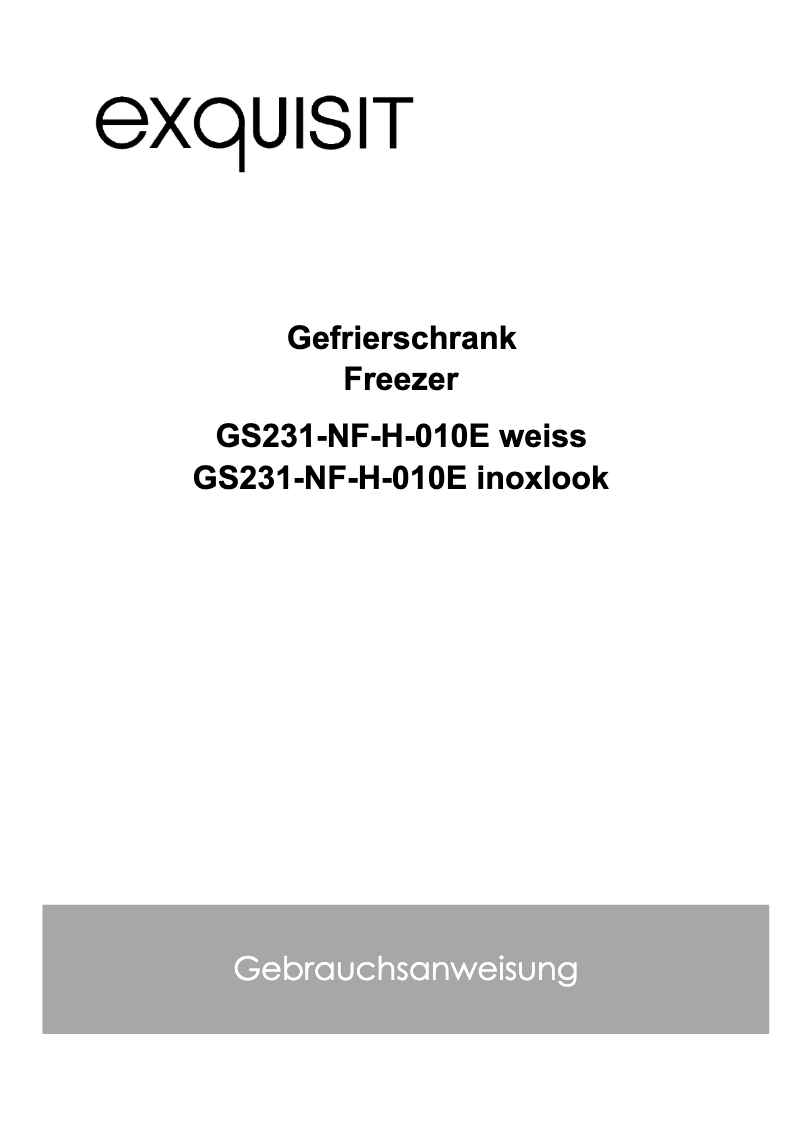 Page 1 de la notice Manuel utilisateur Exquisit GS231-NF-H-010E