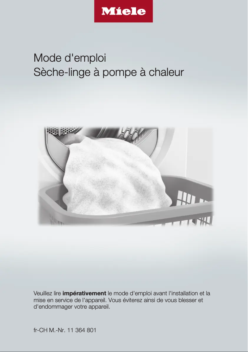 Page 1 de la notice Manuel utilisateur Miele TWF 600-40 CH