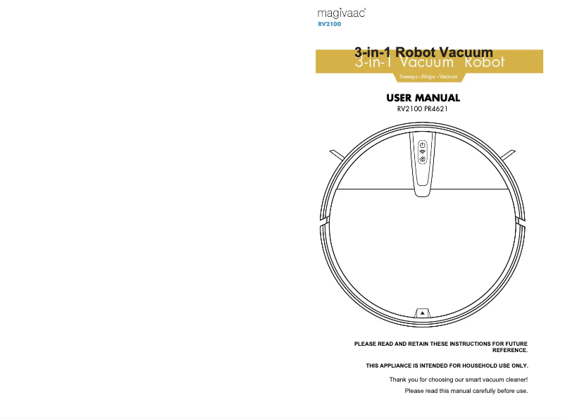 Image de la première page du manuel de l'appareil RV2100
