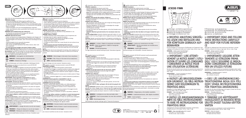 Page n°1 - Guide d'installation Abus JC9330