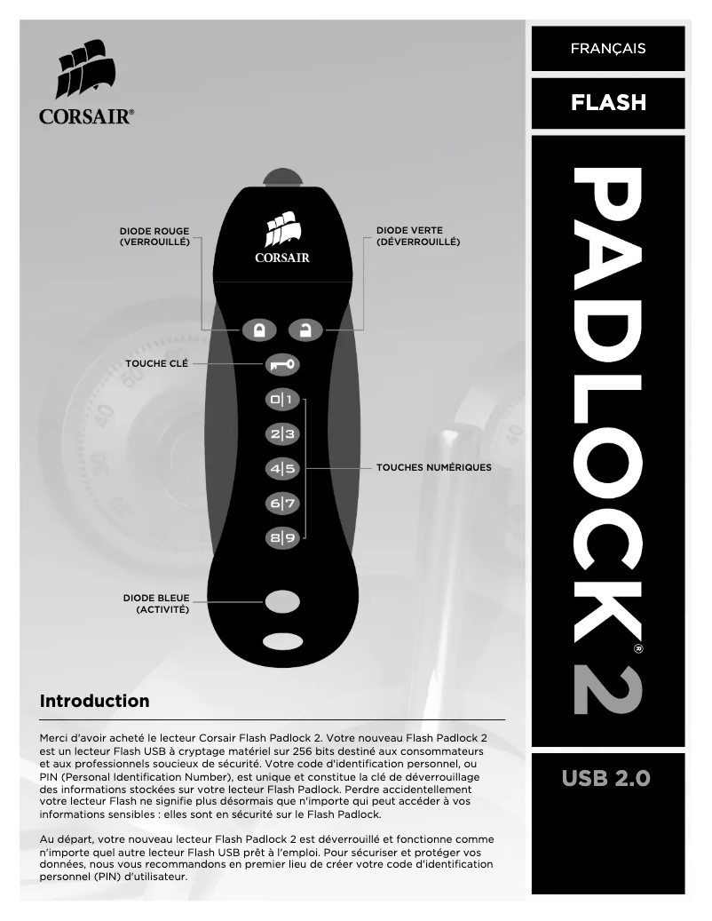 Page n°1 - Manuel utilisateur Corsair Flash Padlock 2