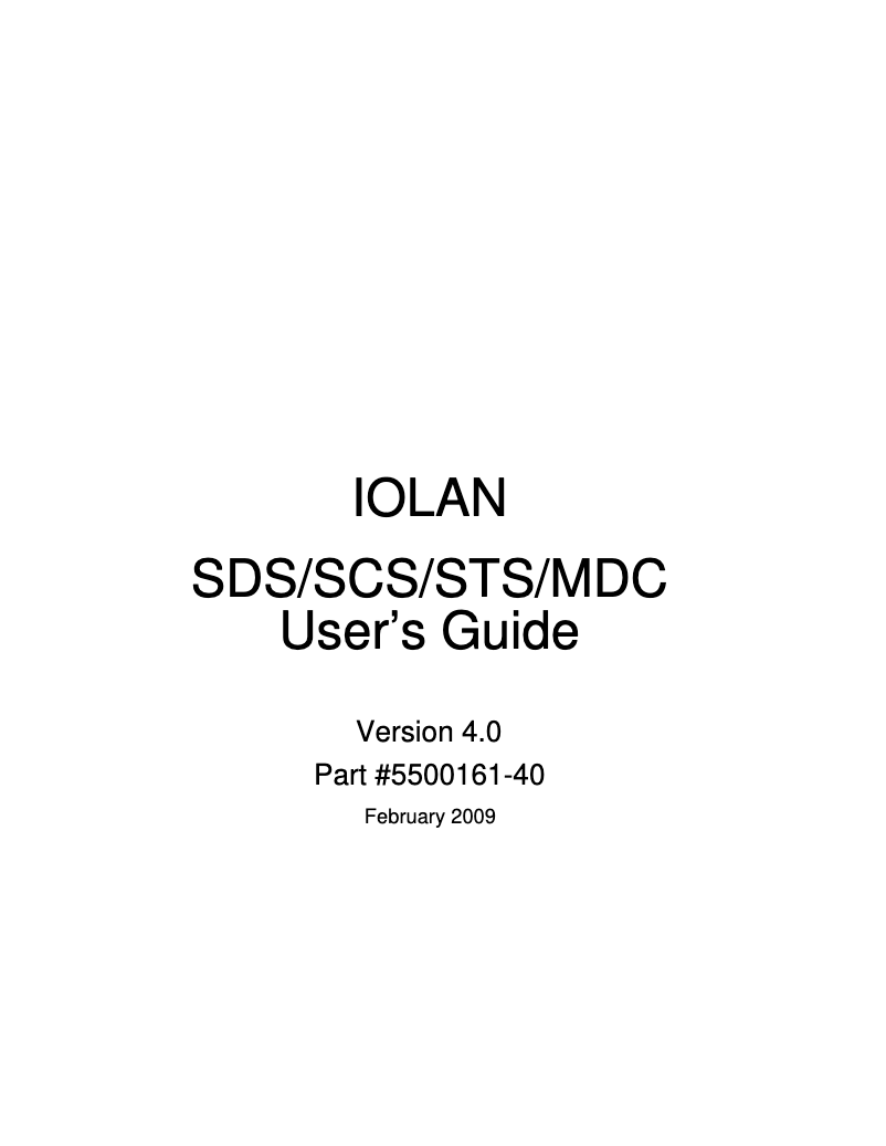 Page n°1 - Manuel utilisateur Perle IOLAN SCS32CM