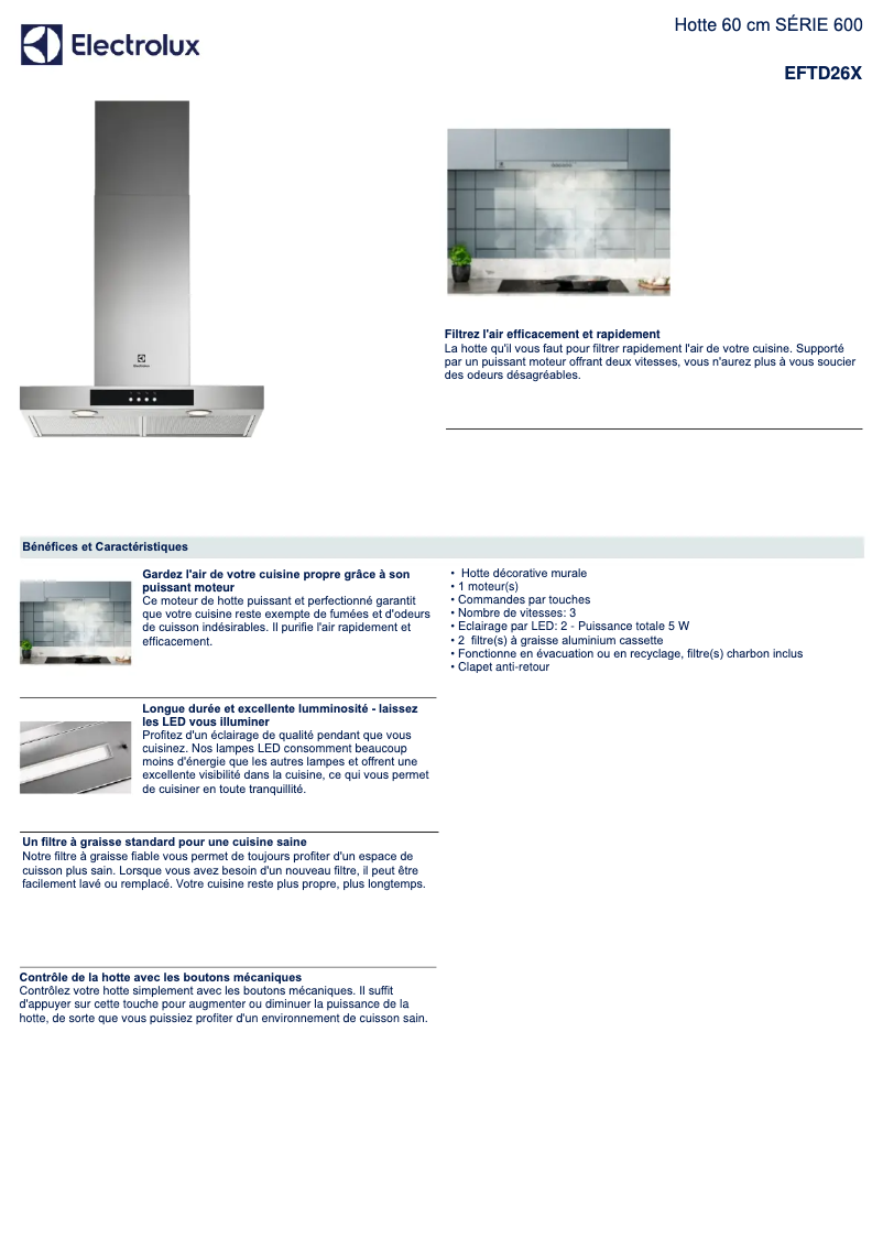 Image de la première page du manuel de l'appareil EFTD26X
