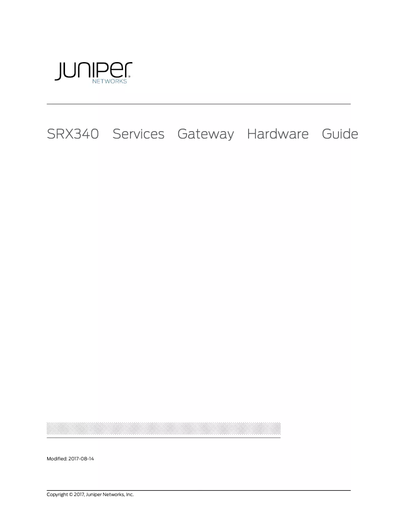 Image de la première page du manuel de l'appareil SRX340