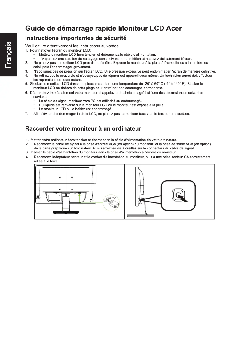 Page n°1 - Manuel utilisateur Acer P167Q