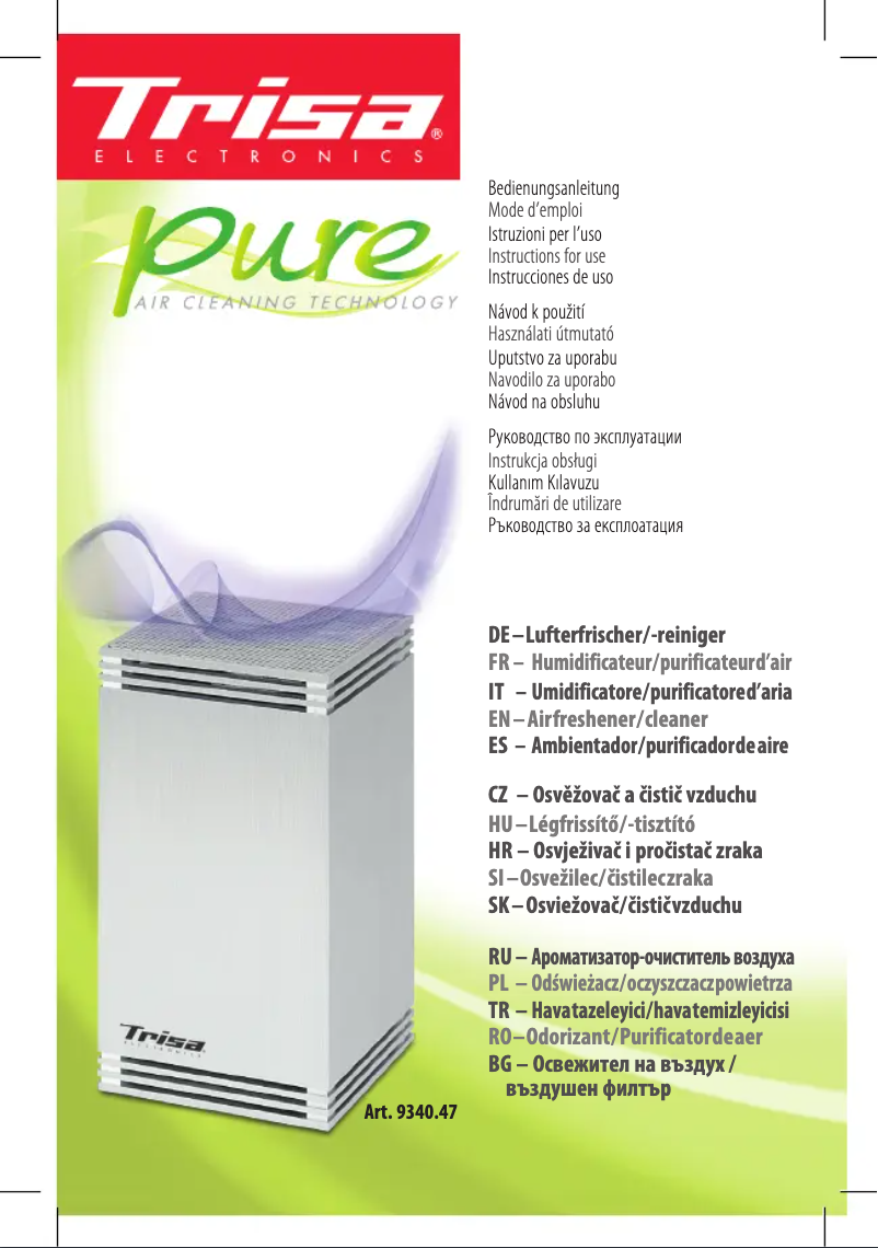 Page 1 de la notice Manuel utilisateur Trisa Pure 9340