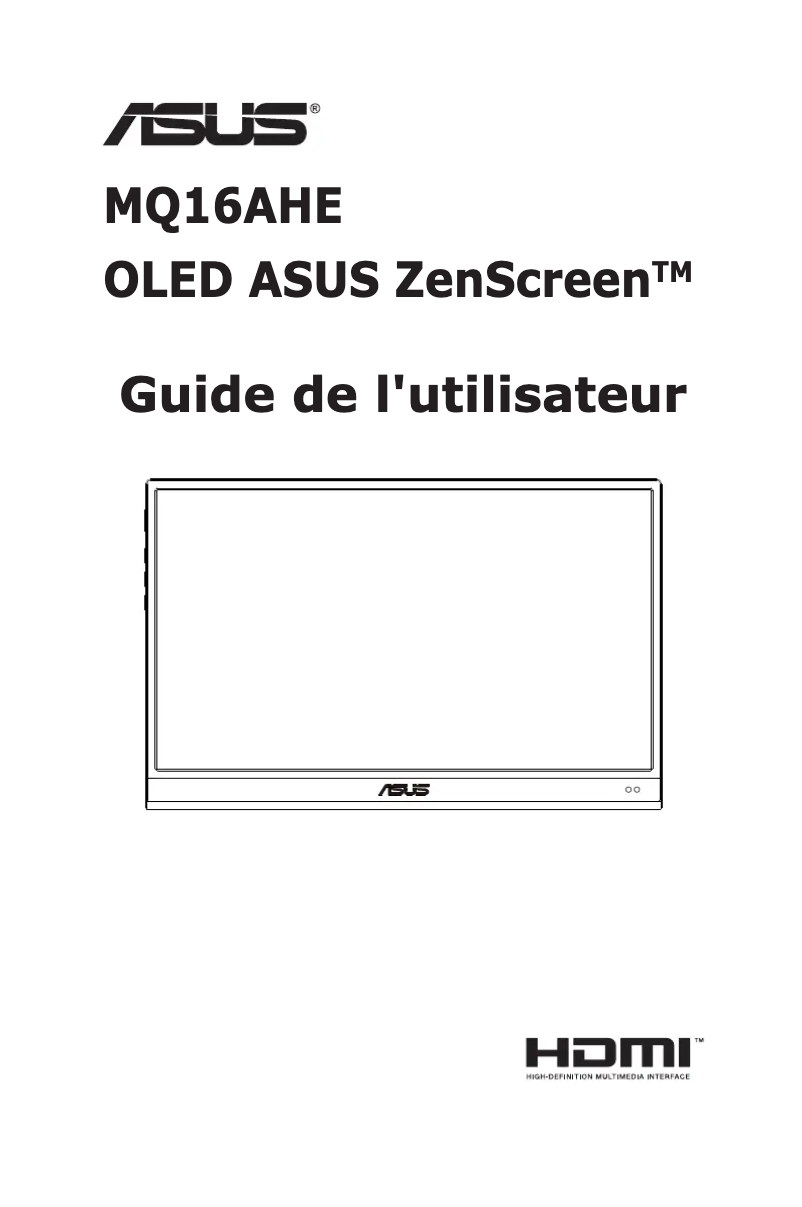 Page n°1 - Manuel utilisateur Asus ZenScreen OLED MQ16AH