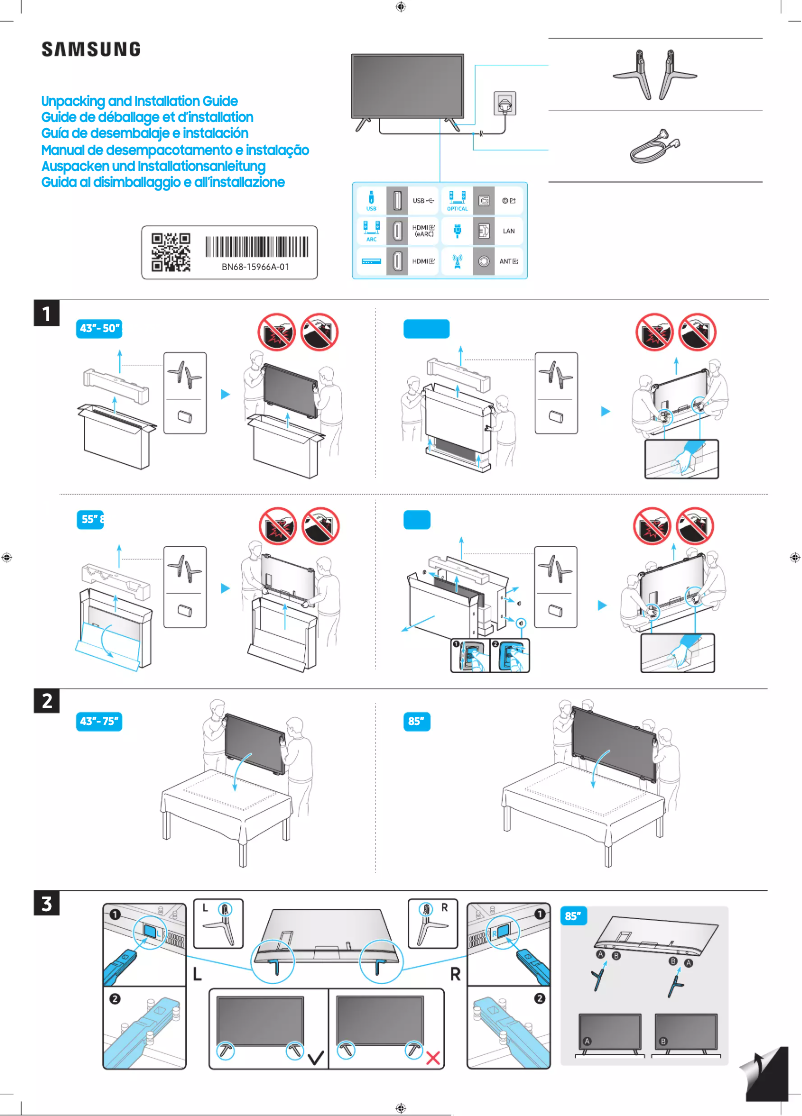Page 1 de la notice Manuel utilisateur Samsung UA70CU7000G