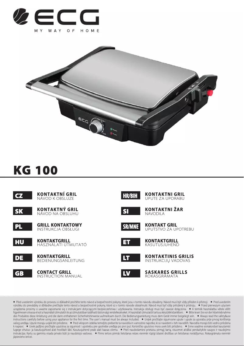 Page 1 de la notice Manuel utilisateur ECG KG 100