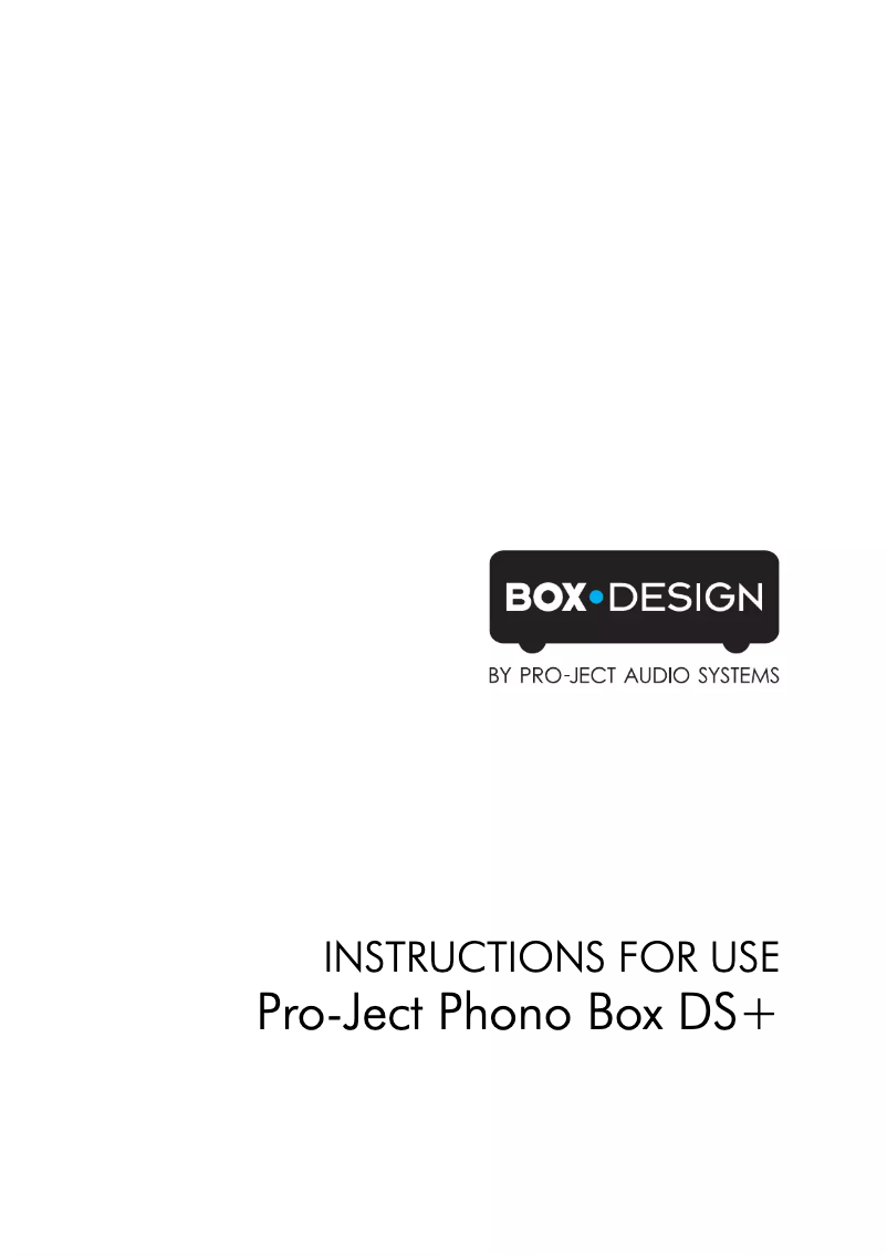 Image de la première page du manuel de l'appareil Phono Box DS+