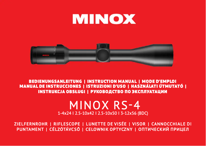 Page 1 de la notice Manuel utilisateur Minox RS-4