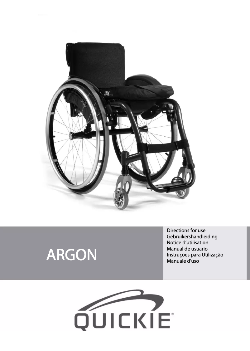 Page 1 de la notice Manuel utilisateur Sunrise Medical Argon