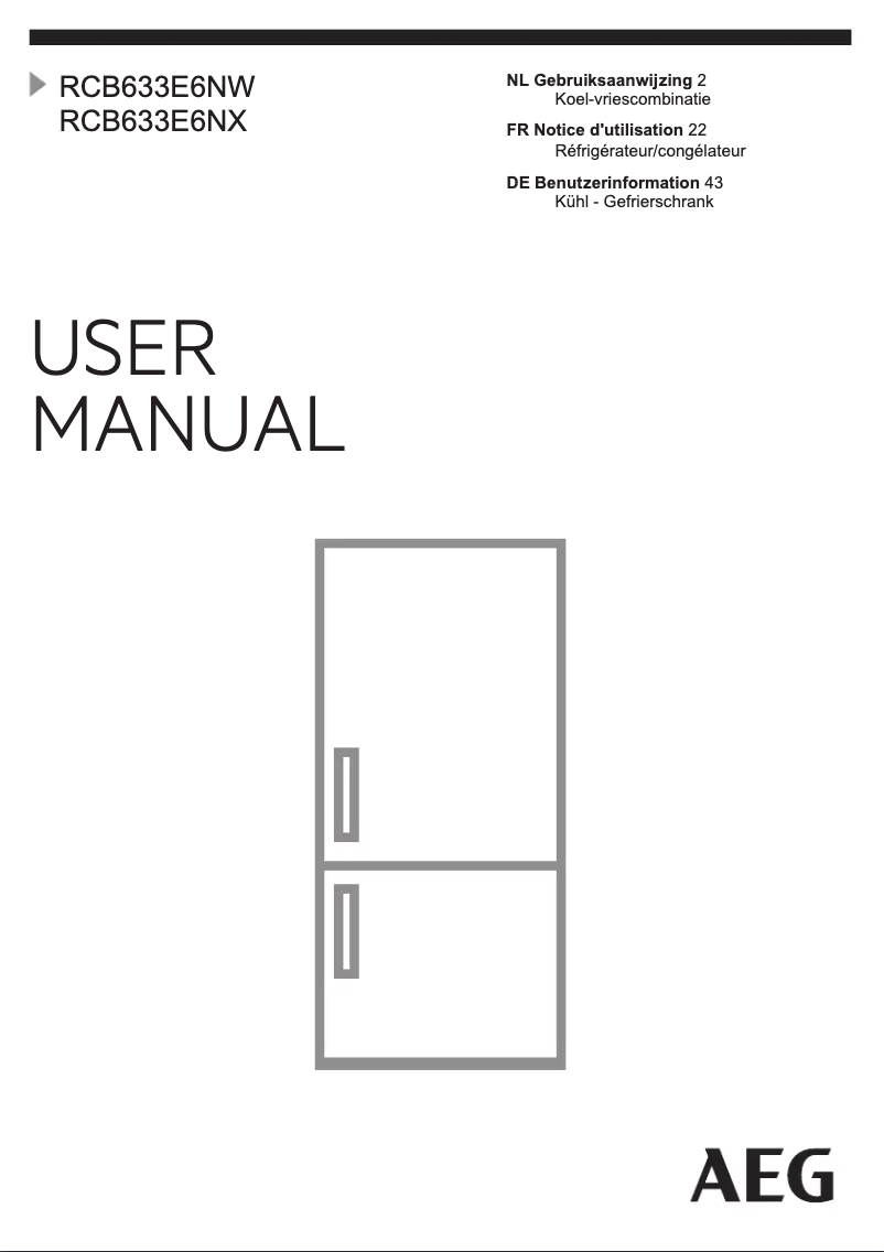 Page n°1 - Manuel utilisateur AEG RCB633E6NW