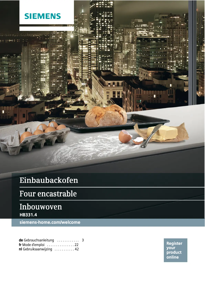 Page n°1 - Manuel utilisateur Siemens HB331E4
