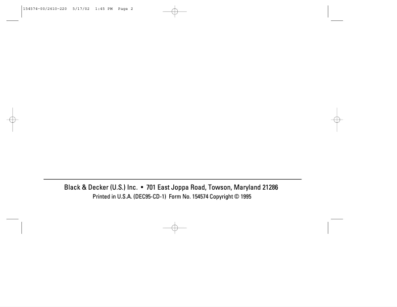 Page n°1 - Manuel utilisateur Black & Decker 2610