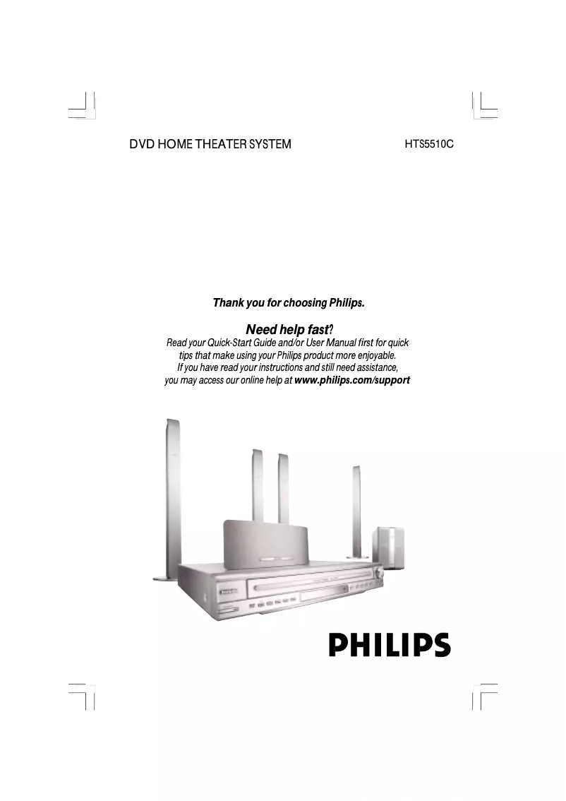 Page 1 de la notice Manuel utilisateur Philips HTS5510C