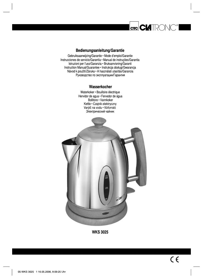 Image de la première page du manuel de l'appareil WKS 3025