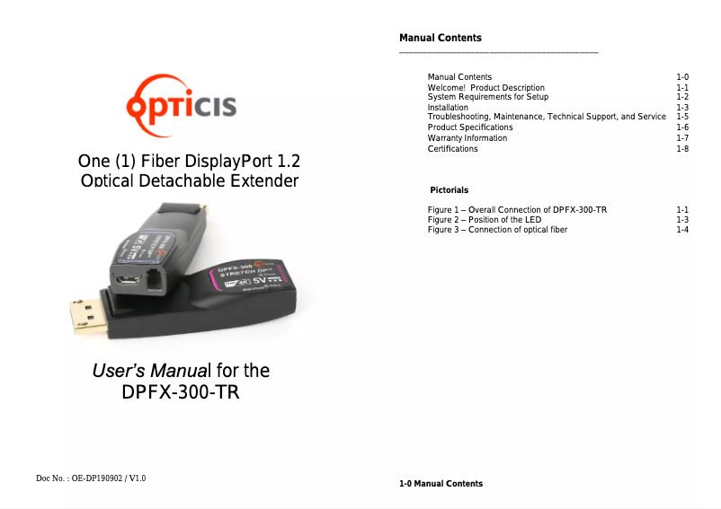 Image de la première page du manuel de l'appareil DPFX-300-TR