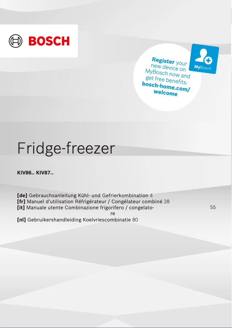 Page n°1 - Manuel utilisateur Bosch KIV87NSE0