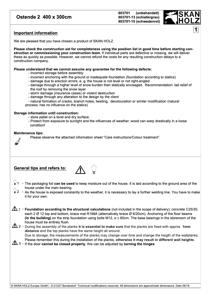 Página 1 del manual Manual de usuario Skan Holz Ostende
