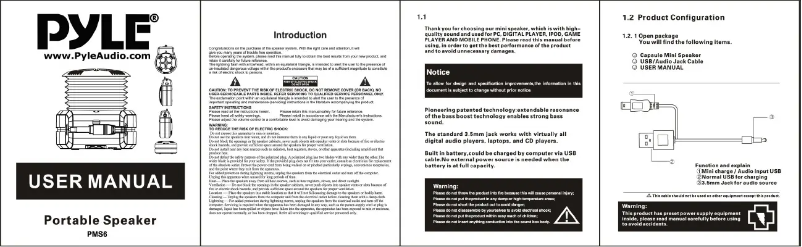 Image de la première page du manuel de l'appareil PMS6W