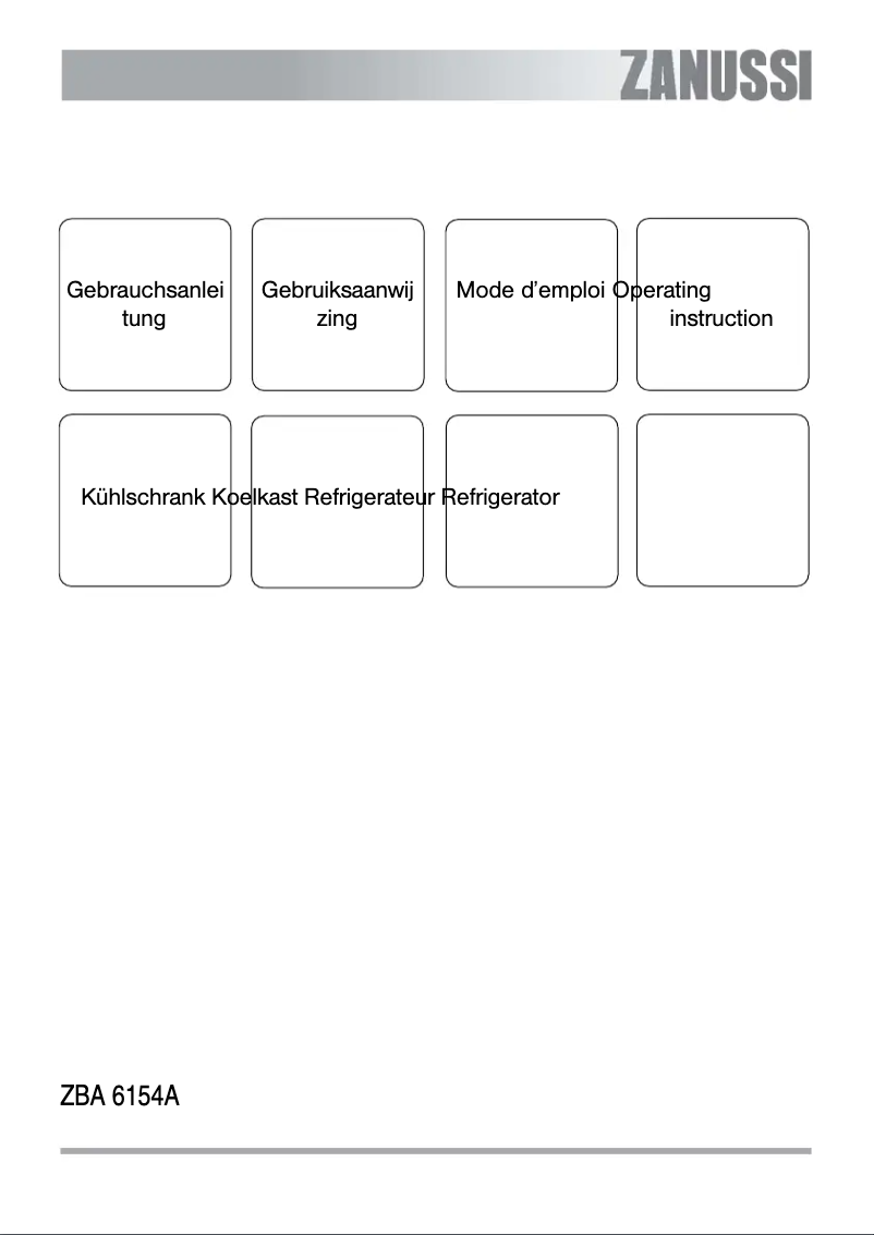 Image de la première page du manuel de l'appareil ZBA6154A
