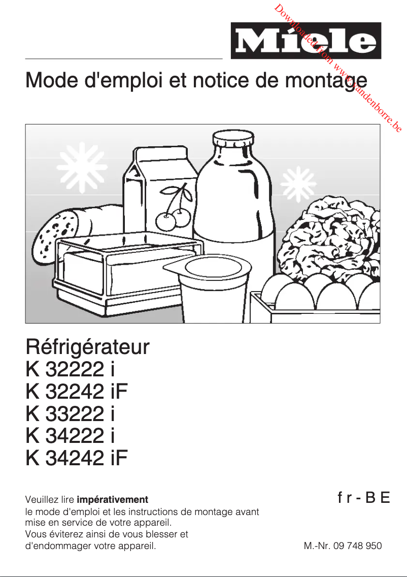 Page n°1 - Manuel utilisateur Miele K 33222 I