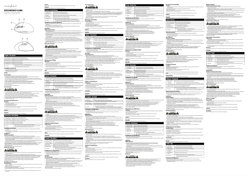 Page 1 de la notice Manuel utilisateur Nedis ERGOMSWD100BK