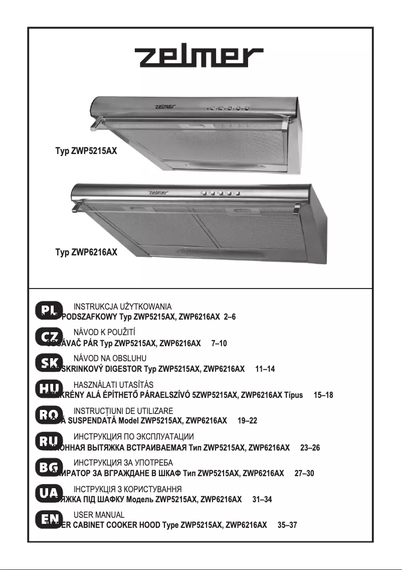Page 1 de la notice Manuel utilisateur Zelmer ZWP5215AX
