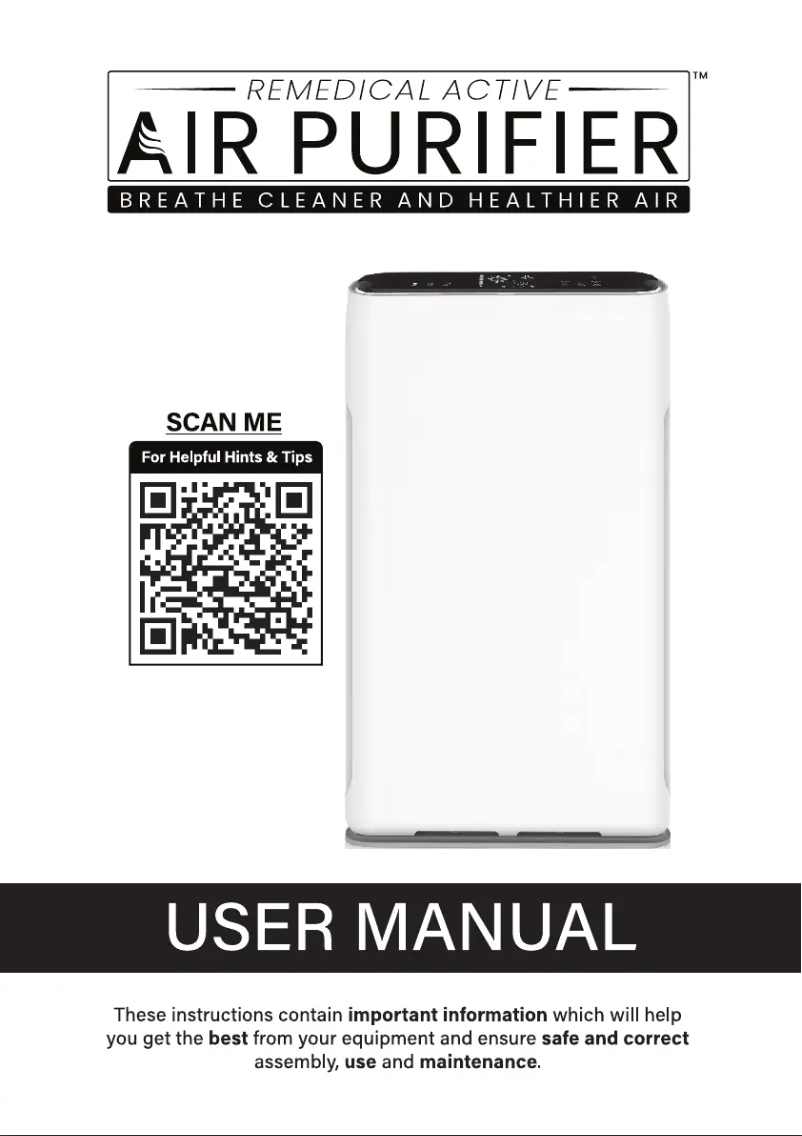 Page 1 de la notice Manuel utilisateur Kleva Remedical Active Air Purifier