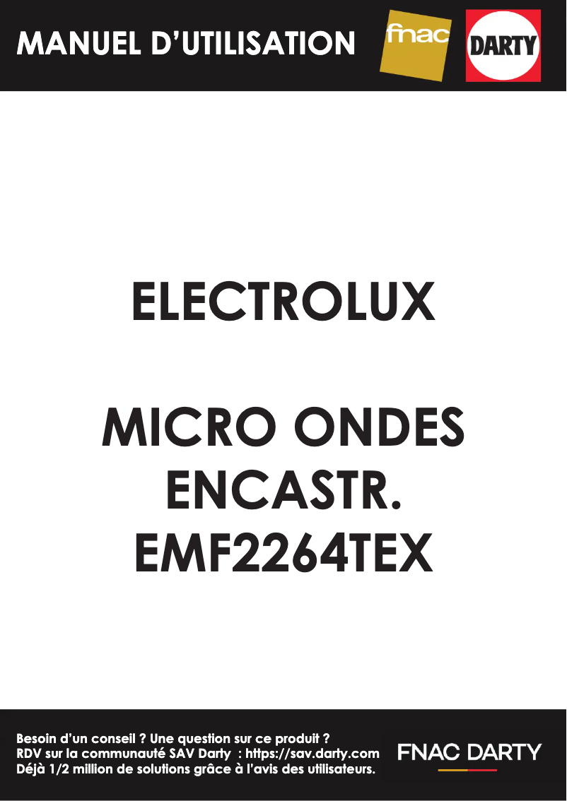 Page 1 de la notice Manuel utilisateur Electrolux EMF2264TEX