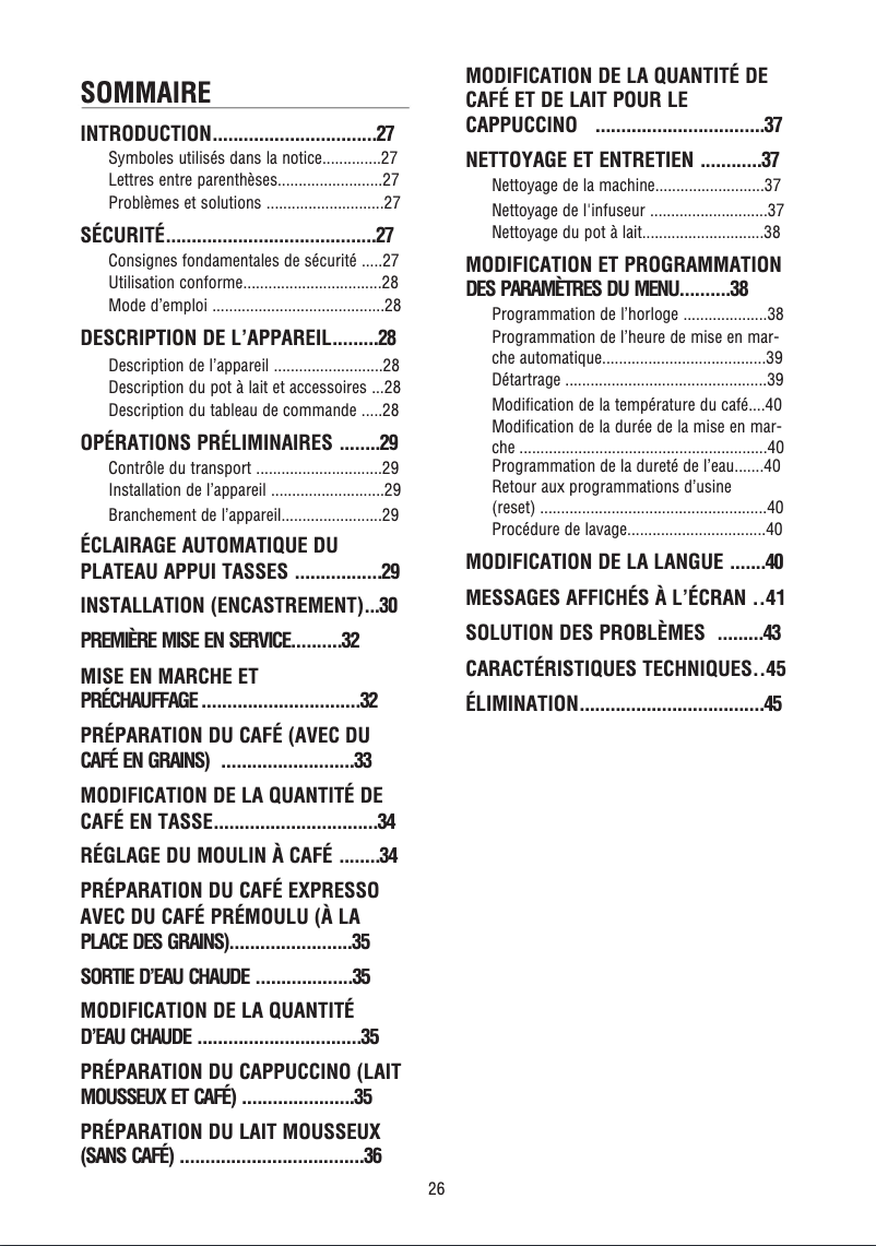 Page 1 de la notice Manuel utilisateur Rosieres RCC 46 MIN