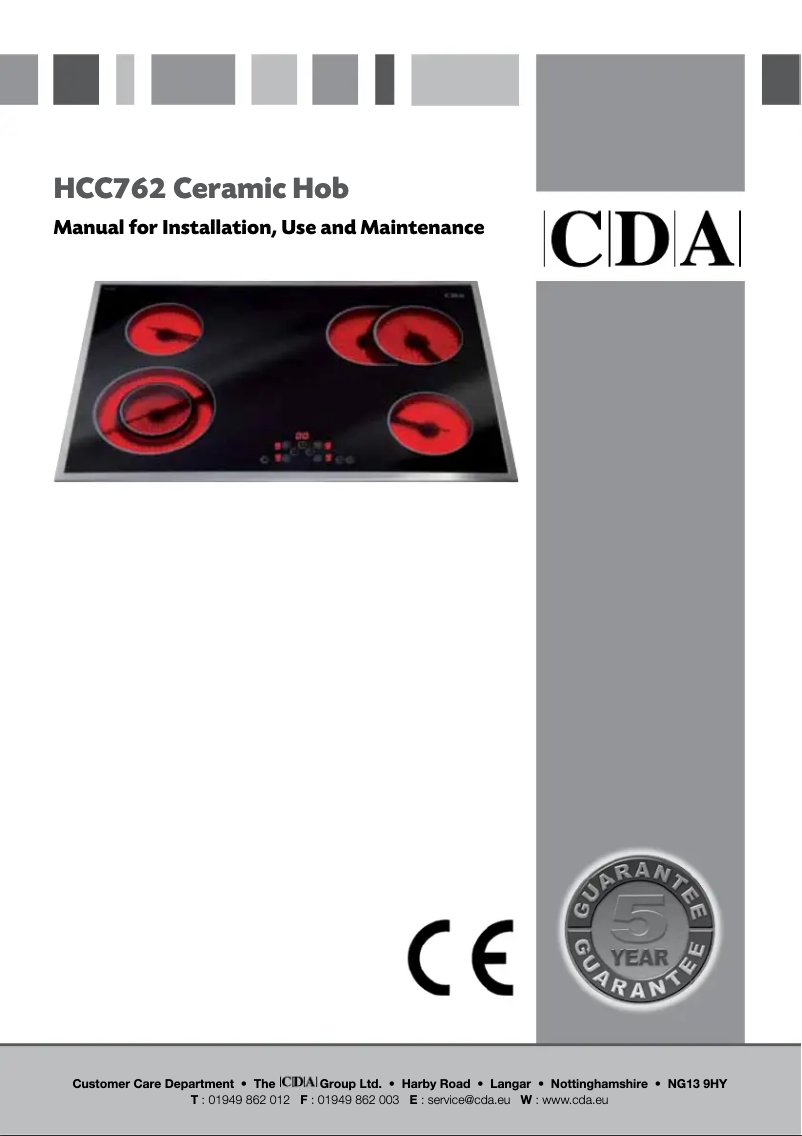 Image de la première page du manuel de l'appareil HCC762SS