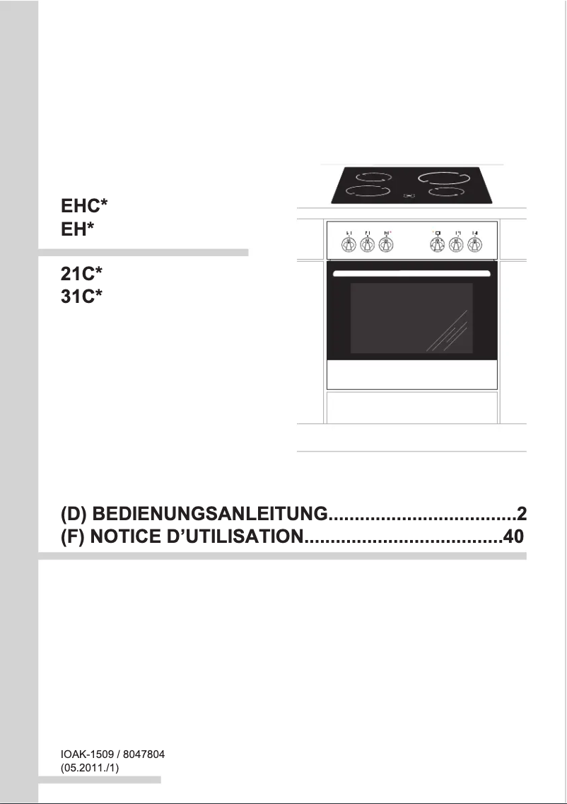 Page 1 de la notice Manuel utilisateur Amica EHC 12294 E