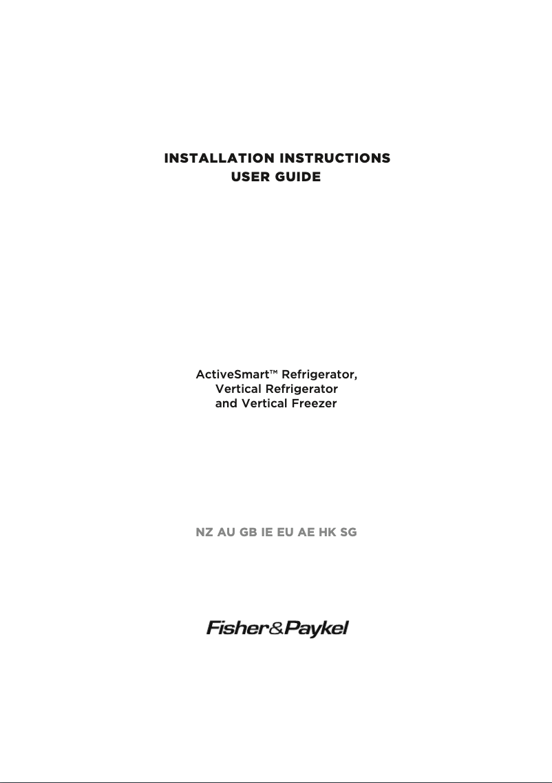 Page 1 de la notice Manuel utilisateur Fisher & Paykel RF388FLDW1