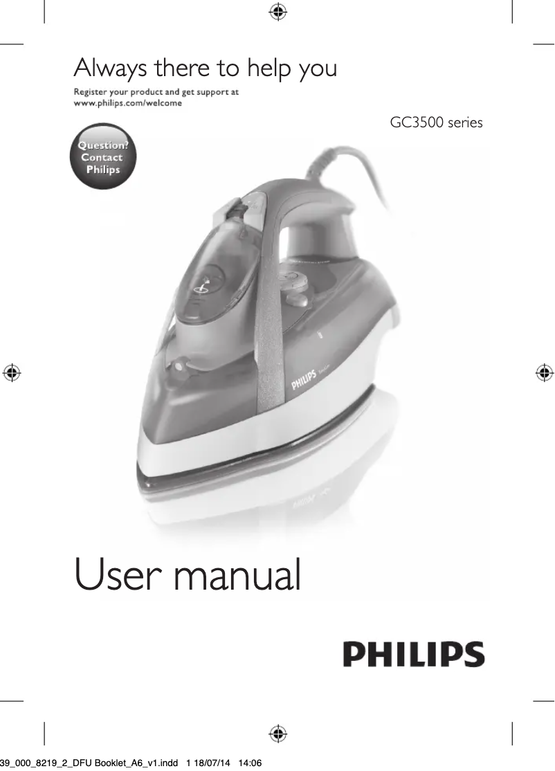 Page 1 de la notice Manuel utilisateur Philips EasyCare GC3591