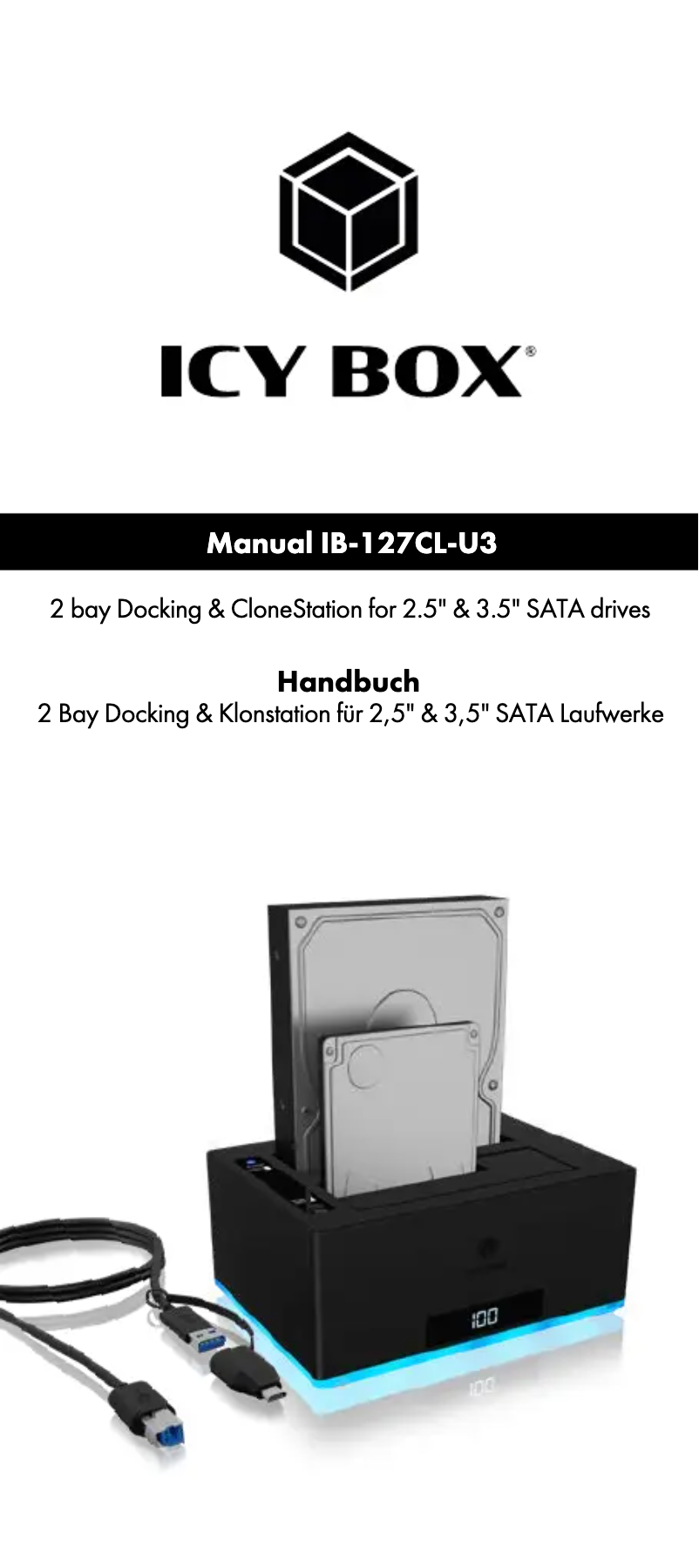 Page 1 de la notice Manuel utilisateur Icy Box IB-127CL-U3