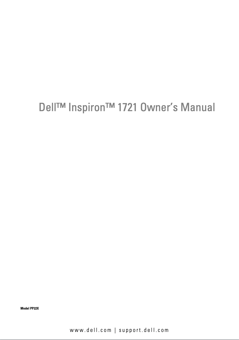 Page 1 de la notice Manuel utilisateur Dell Inspiron 1721