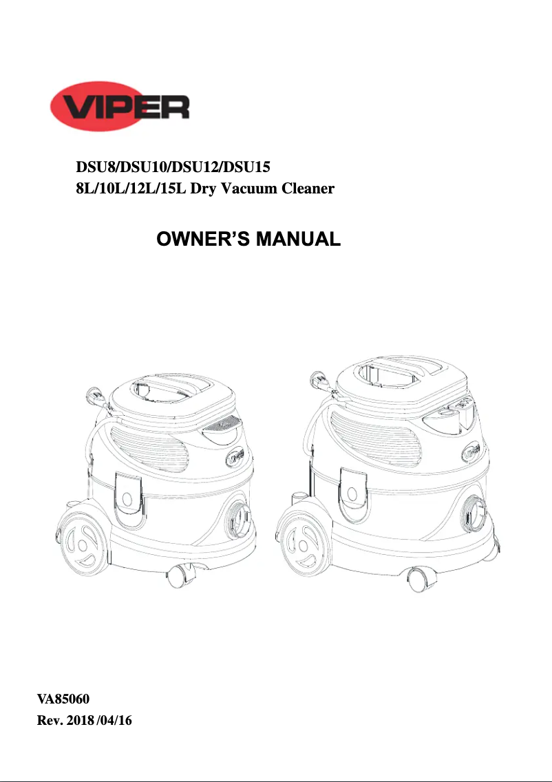 Page n°1 - Manuel utilisateur Nilfisk DSU10