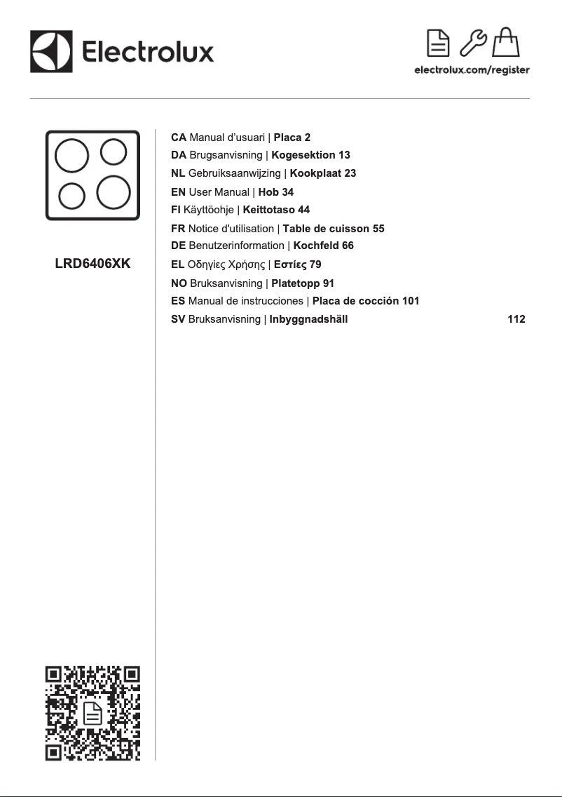 Page 1 de la notice Manuel utilisateur Electrolux LRD6406XK