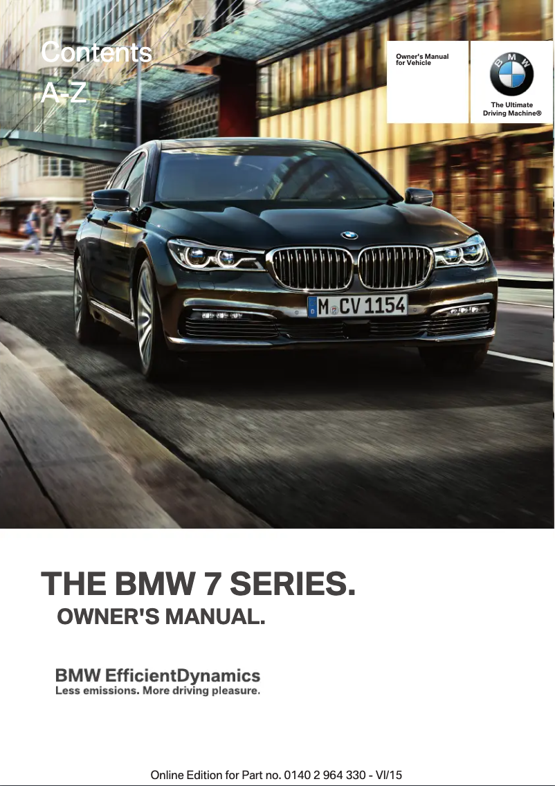 Página 1 del manual Manual de usuario BMW 740i Sedan (2016)