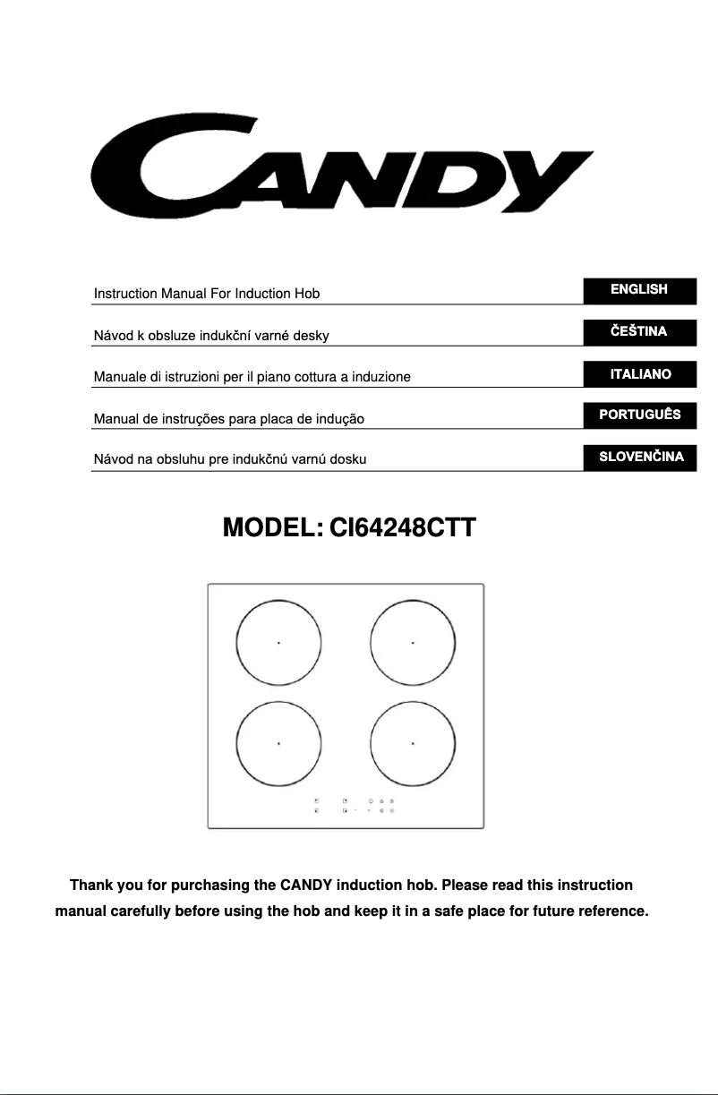 Page n°1 - Manuel utilisateur Candy CI64248CTT