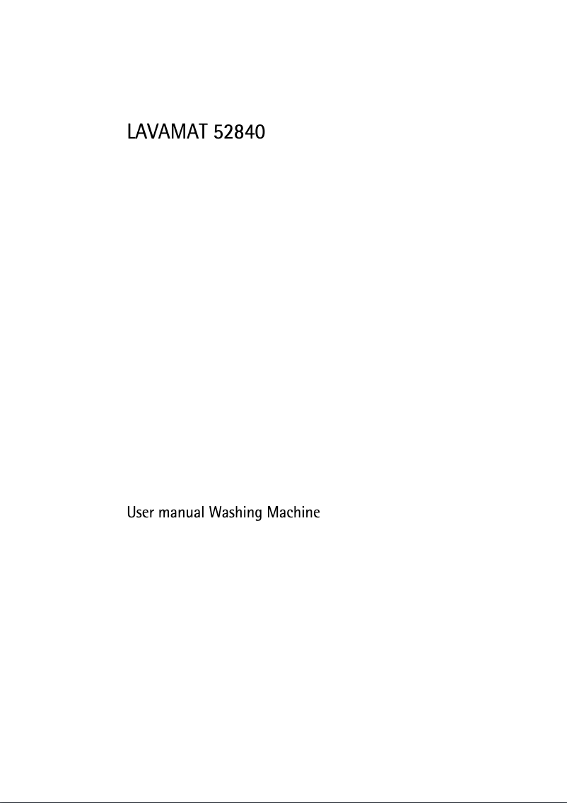 Page n°1 - Manuel utilisateur AEG L 52840