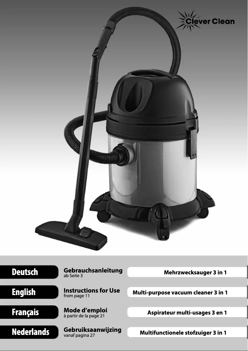 Page n°1 - Manuel utilisateur Clever Clean 970346