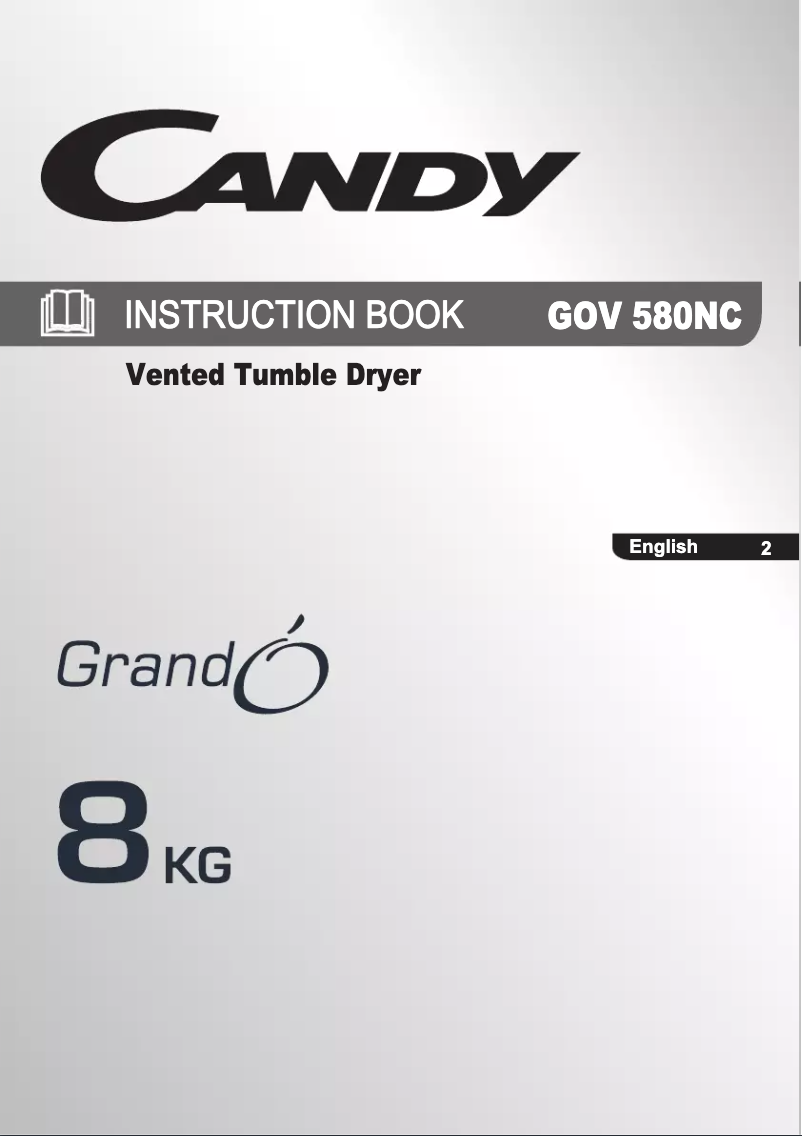Page n°1 - Manuel utilisateur Candy GOV 580NC-80
