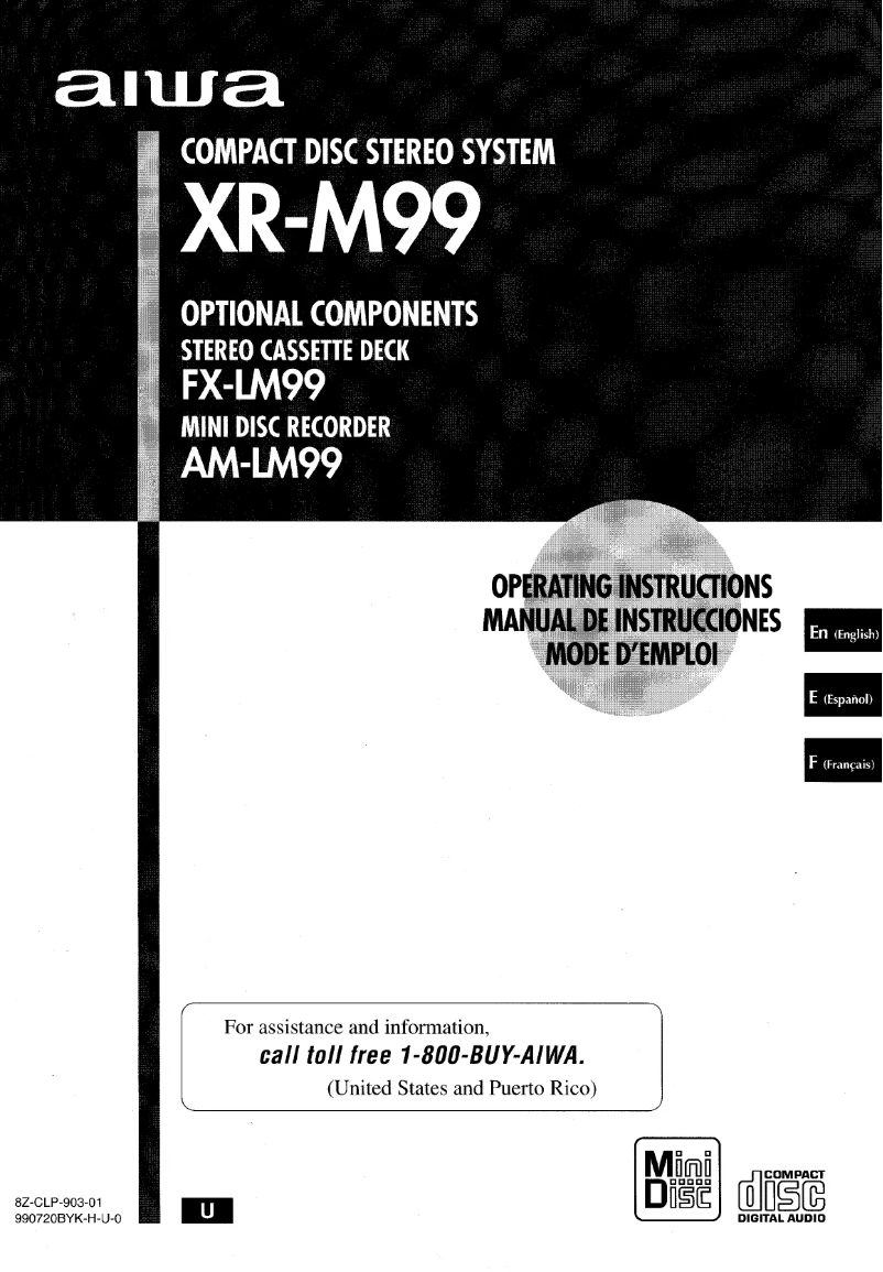 Page 1 de la notice Manuel utilisateur Aiwa XR-M99