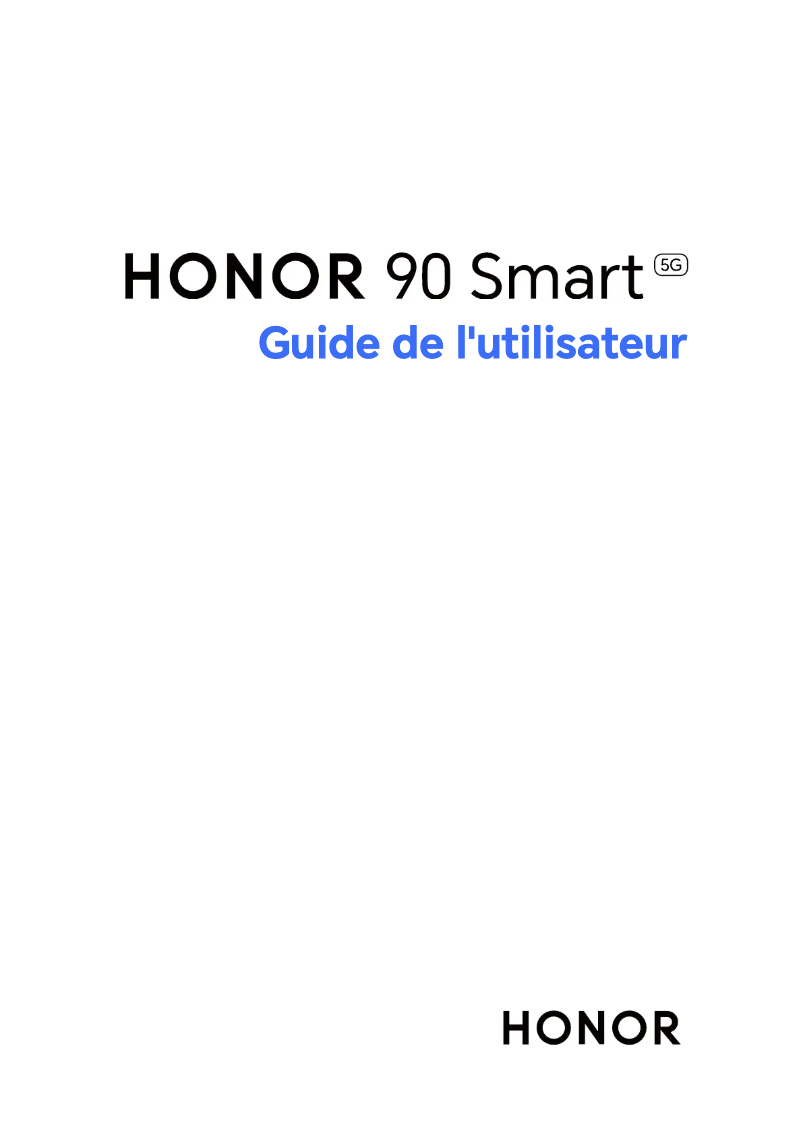 Page n°1 - Manuel utilisateur Honor 90 Smart