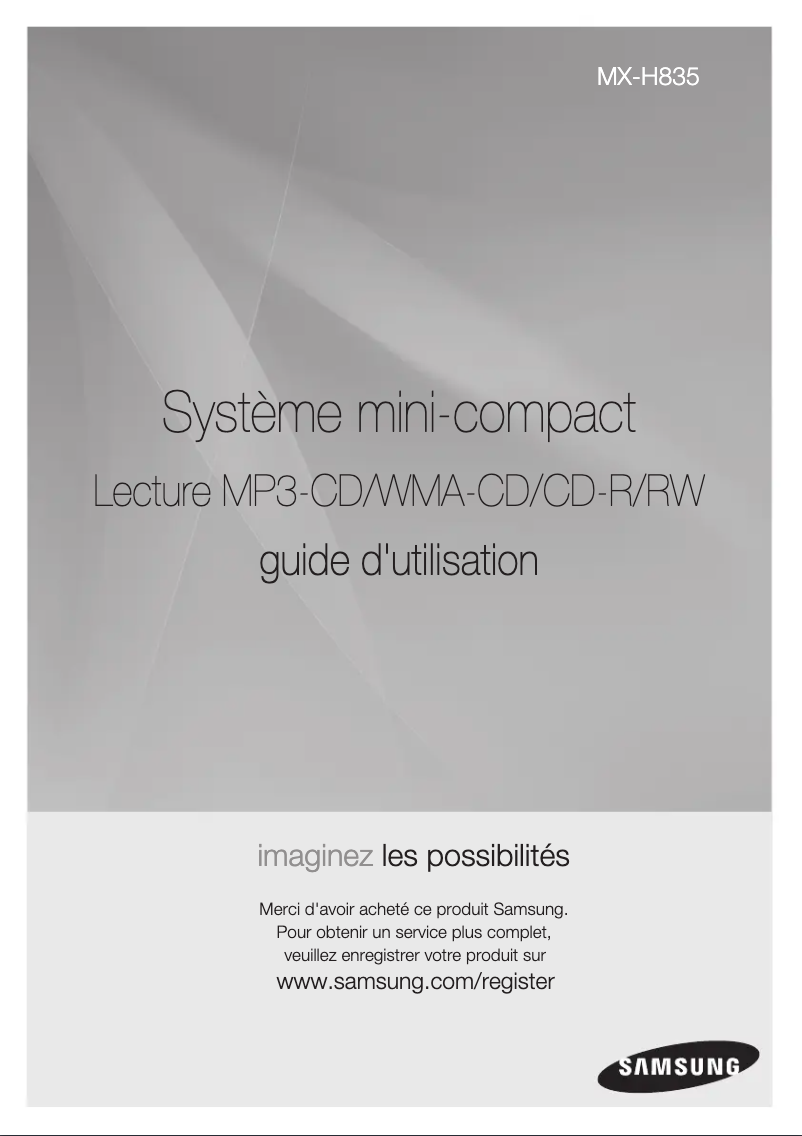 Page n°1 - Manuel utilisateur Samsung MX-H835